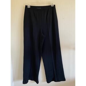 Adrianna Papell Classic Black Acrylic Wool Pull On Wide Leg Pants Womens Small